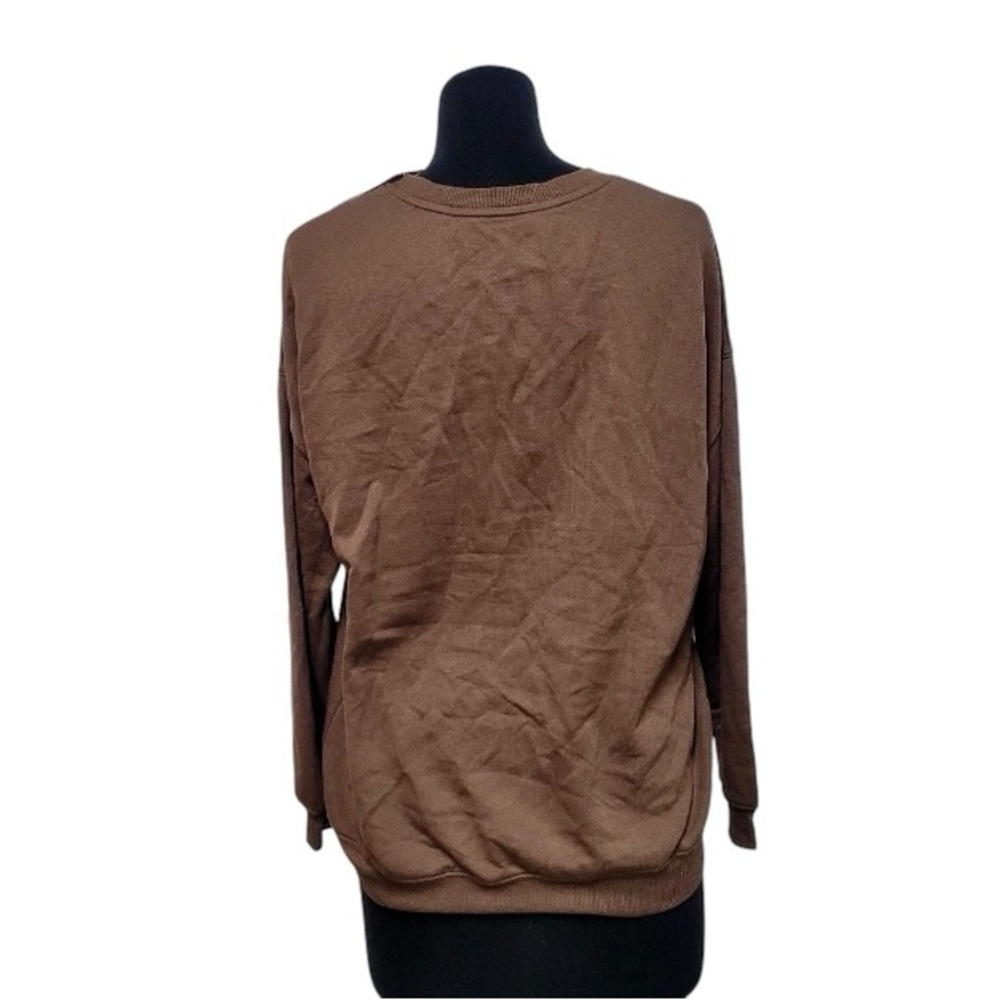 Barbie NWT Women's Squares Cozy Graphic Sweatshirt S, Brown Mattel Hybrid - Picture 3 of 16